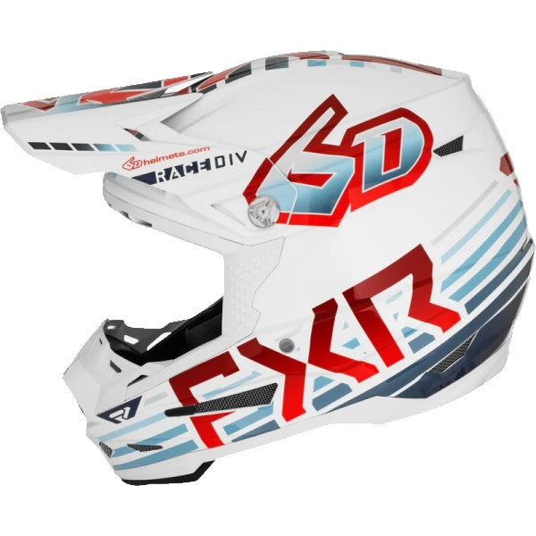 Casque de Motocross ATR-2 Blanc/Rouge de droite