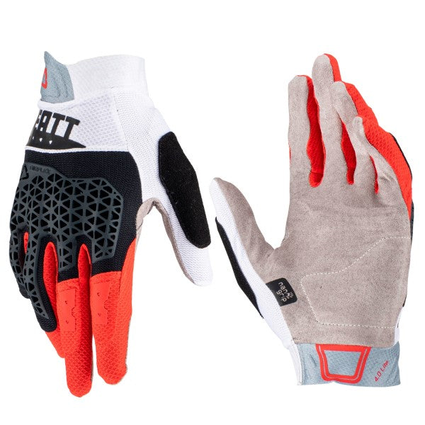 Gants de Vélo  4.0 Lite | Orange et gris, le côté face et arrière 