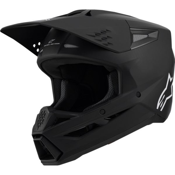 Casque de Motocross SM3 Solid Noir Mat incliné de face