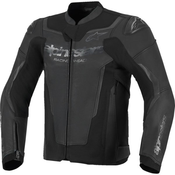 Manteau de Moto GP Force V2 en Cuir Noir, de face