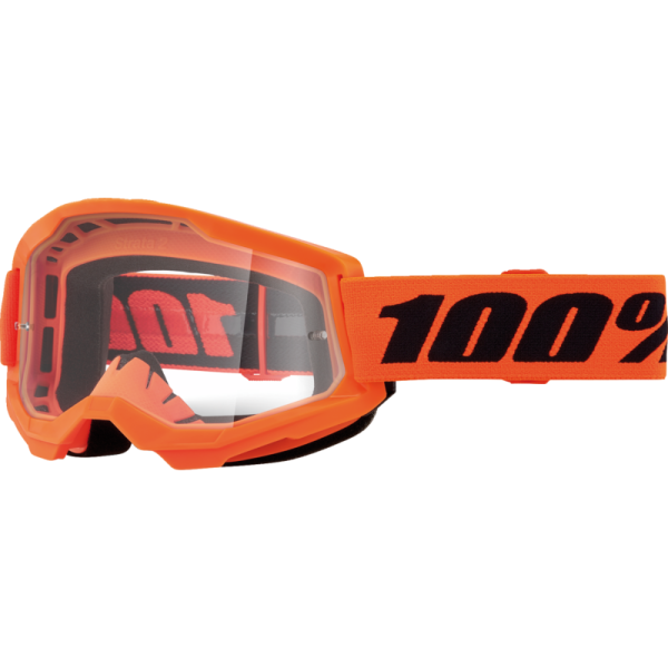 Lunettes de Motocross Strata 2 à Lentille Claire Junior 100% Orange/Noir