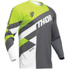 Chandail de Motocross Sector Checker Gris/Vert de face