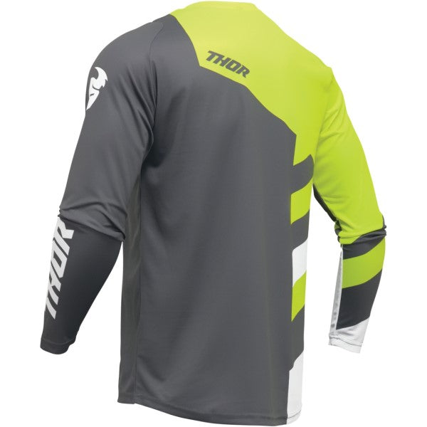 Chandail de Motocross Sector Checker Gris/Vert de dos