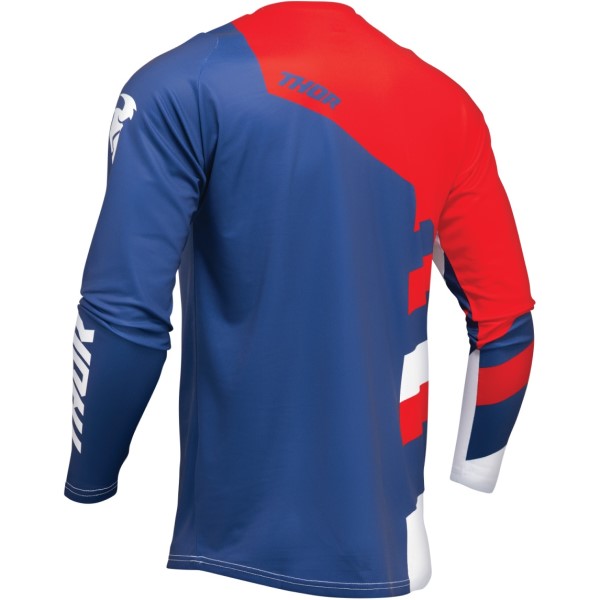 Chandail de Motocross Sector Checker Bleu/Rouge de dos