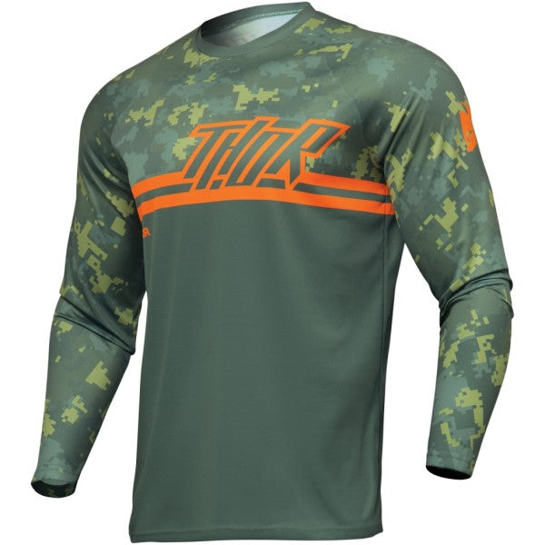 Chandail de Motocross Sector Digi Camo Vert Camo de face