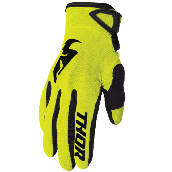 Gants de Motocross Sector jaune noir, de face