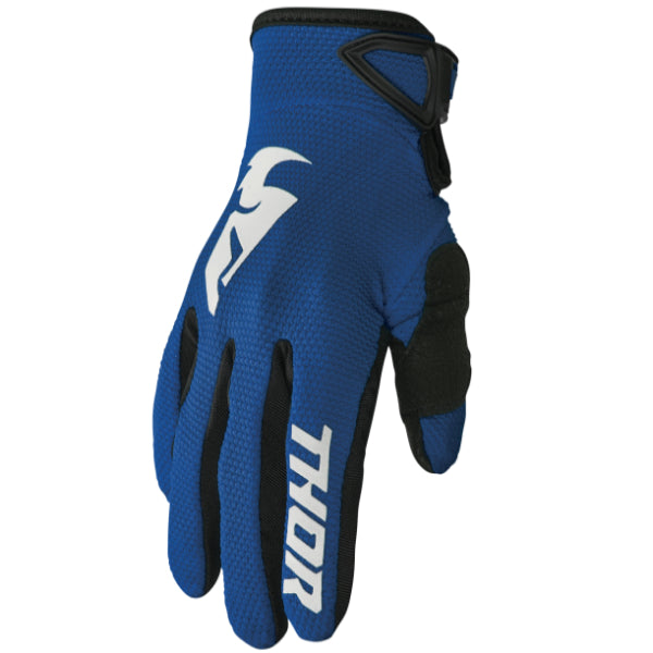 Gants de Motocross Sector bleu blanc, de face