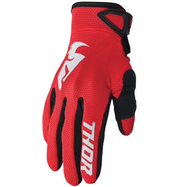 Gants de Motocross Sector rouge blanc, de face