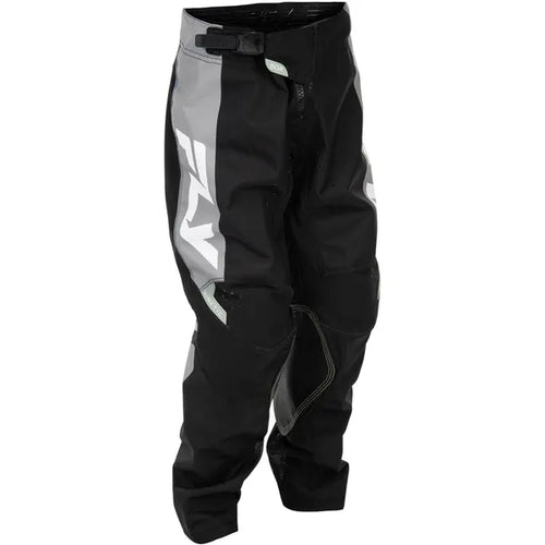Pantalon de Motocross Kinetic Junior/Fly/noir gris, de profil