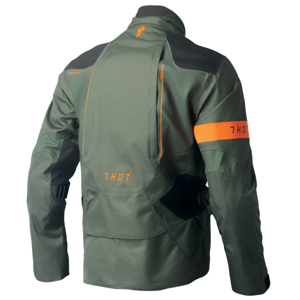 Manteau Enduro Range vert orange, de dos