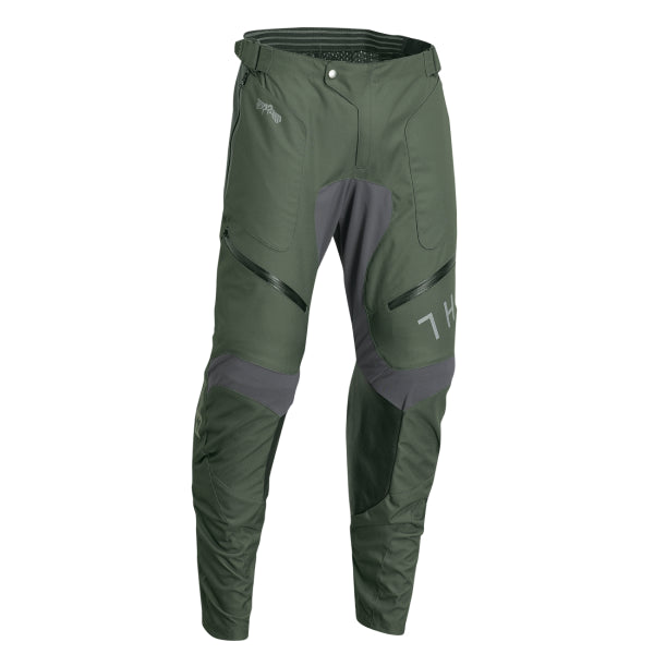 Pantalon de Motocross In The Boat kaki, de face