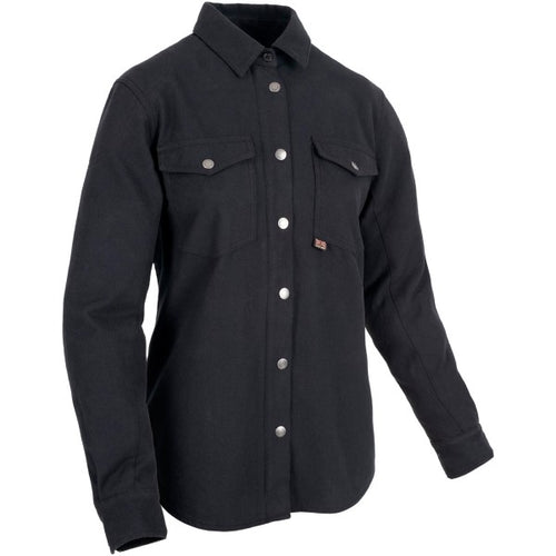 Chemise de Moto Kickback 2.0 Femme Noir incliné de face