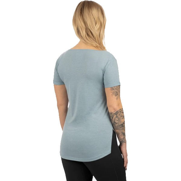 T-Shirt Lotus Active Femme Gris Clair Dos
