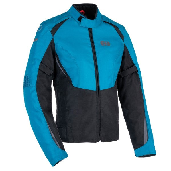 Manteau de Moto Iota 1.0 Pour Femme| Noir et bleu, de face