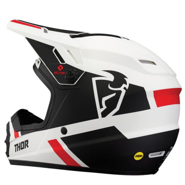 Casque Sector Split Junior blanc noir, côté gauche