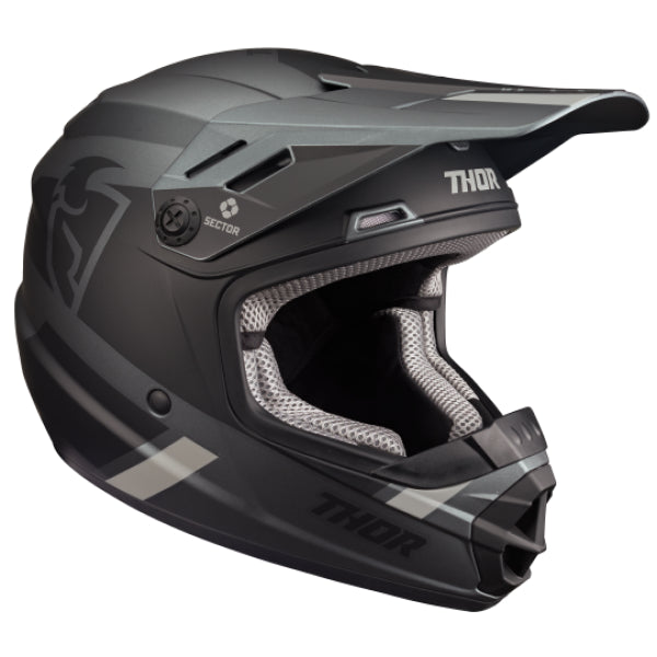 Casque Sector Split Junior noir carbone, côté droit