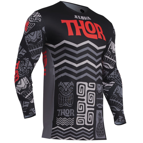 Chandail de Motocross Prime Aloha noir gris, de face