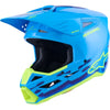 Casque de Motocross SM3 Force Bleu/Vert incliné de face