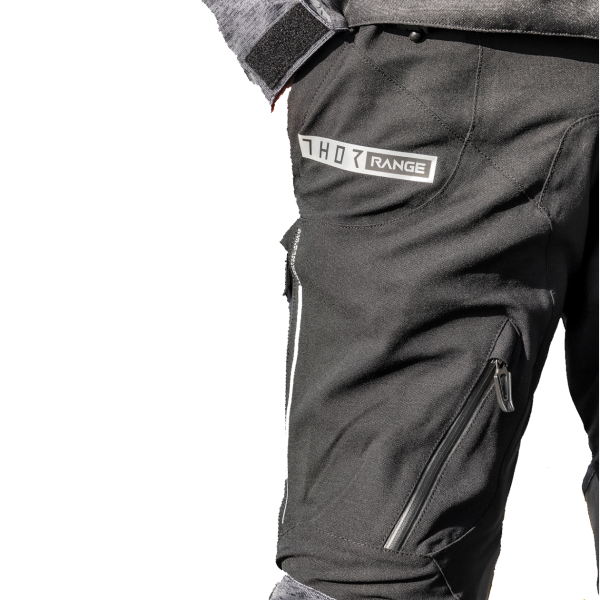 Pantalon de Motocross Range noir gris, côté droit