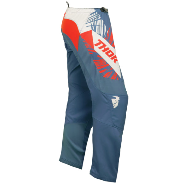 Pantalon de Motocross Split Femme bleu orange, coté droit