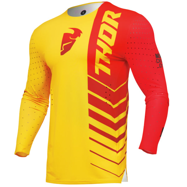 Chandail de Motocross Prime Analog  jaune rouge, de face