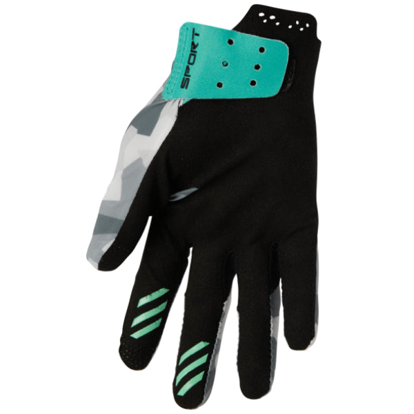 Gants de Motocross Sportmode Femme Thor bleu et gris, paume