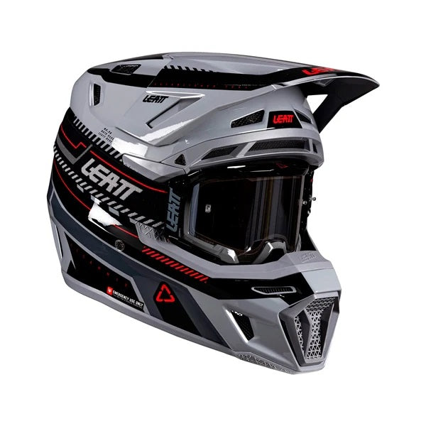 Casque de Motocross 8.5 V26 Lunette Incluse Gris, côté droit