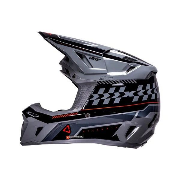 Casque de Motocross 8.5 V26 Lunette Incluse Gris, côté gauche