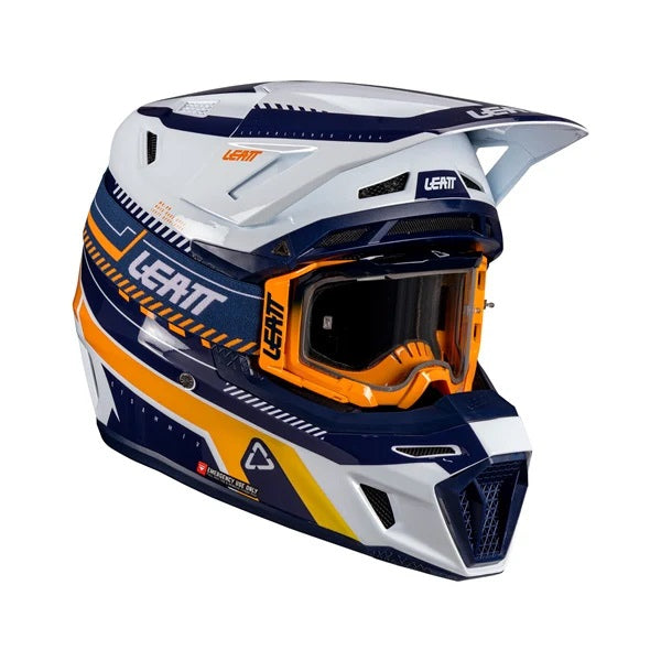 Casque de Motocross 8.5 V26 Lunette Incluse Orange, côté droit
