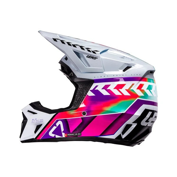 Casque de Motocross 8.5 V26 Lunette Incluse Rose/Gris, côté gauche