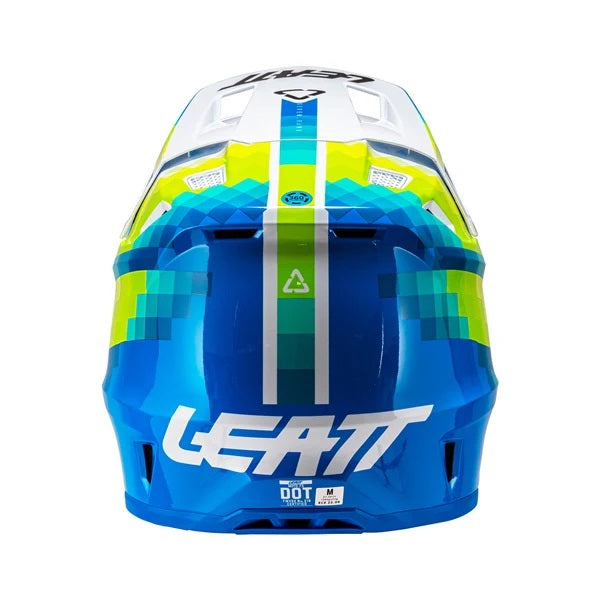 Casque de Motocross 7.5 V26 Lunette Incluse Bleu/Vert, Dos