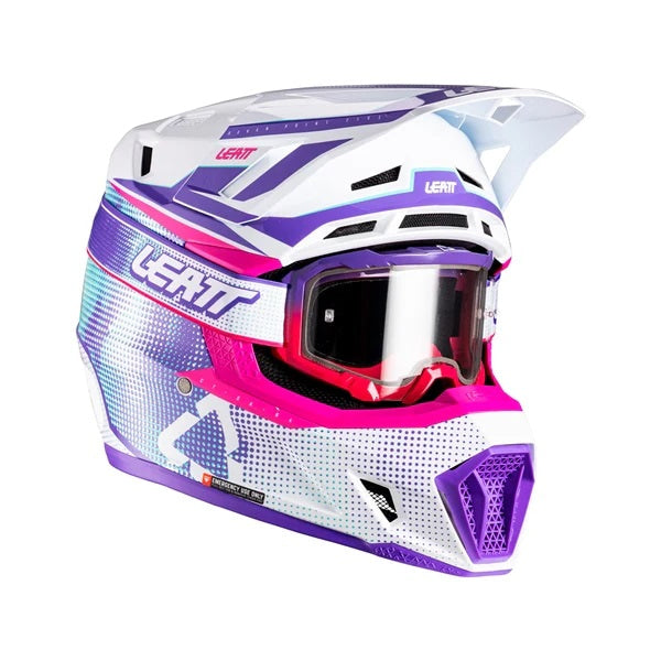 Casque de Motocross 7.5 V26 Lunette Incluse Mauve, côté droit