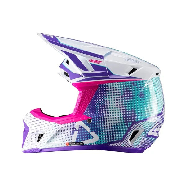 Casque de Motocross 7.5 V26 Lunette Incluse Mauve, côté gauche