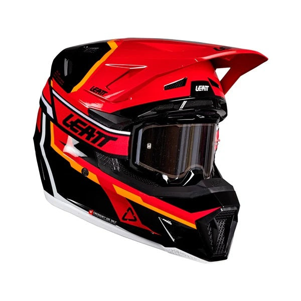 Casque de Motocross 7.5 V26 Lunette Incluse Rouge, côté droit
