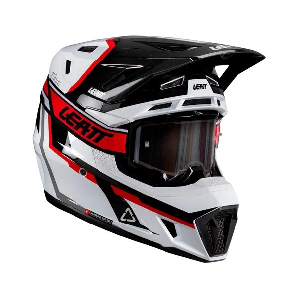 Casque de Motocross 7.5 V26 Lunette Incluse blanc/Rouge, côté droit