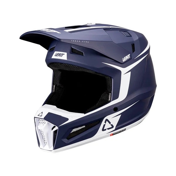 Casque de Motocross hors-route 3.5 Junior V26  Leatt Bleu, vue 3/4