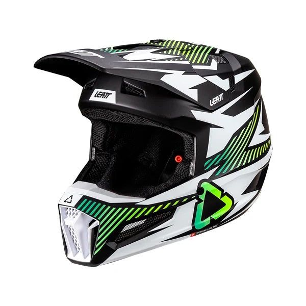 Casque de Motocross hors-route 3.5 Junior V26 Leatt Turquoise, vue 3/4