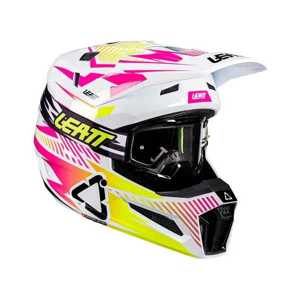Casque de Motocross 3.5 V26 Lunette Incluse Rose, côté droit