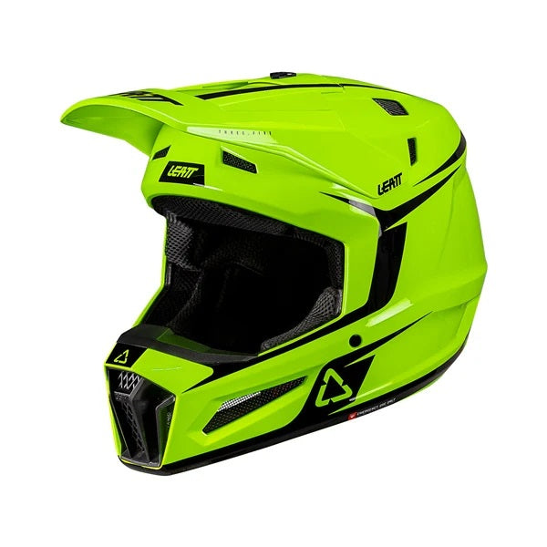 Casque de Motocross hors-route 3.5 Junior V26 Leatt haute visibilité, vue 3/4