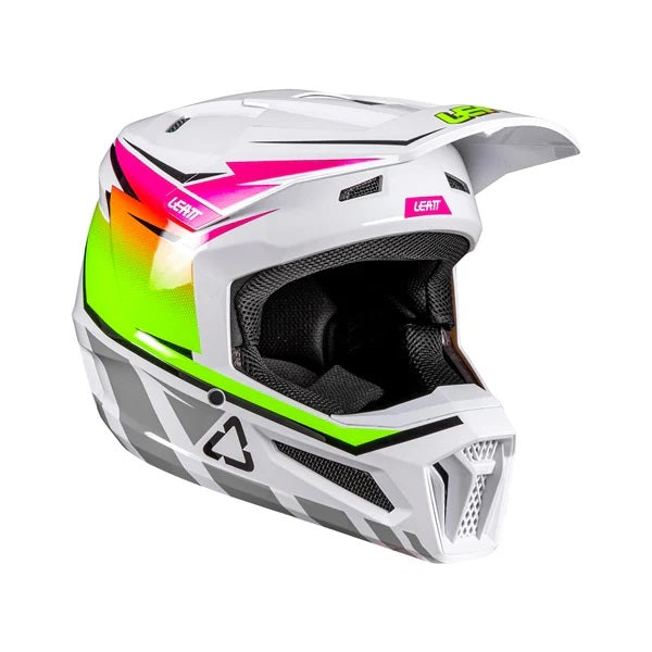 Casque de Motocross 2.5 V26 Lunette Incluse Rose/Vert, côté droit