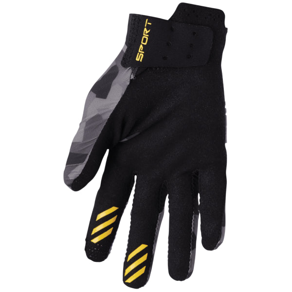 Gants de Motocross Sportmode Femme Thor gris et jaune, paume