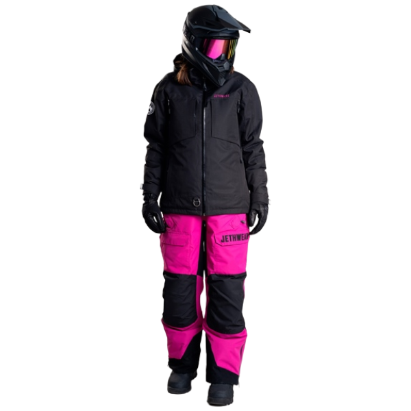 Manteau de Motoneige Venture SAFE/Noir/rose/de face/Jethwear