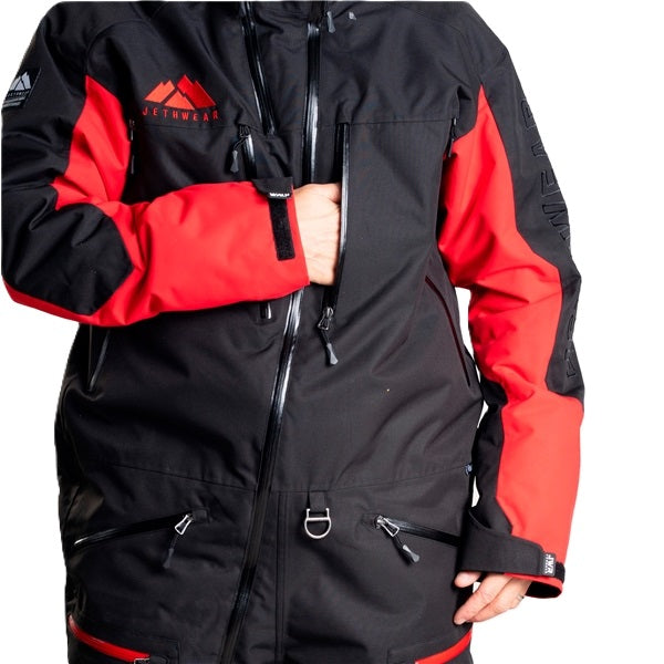 Ensemble de Motoneige Theone V2/Jethwear/Noir/rouge, de face