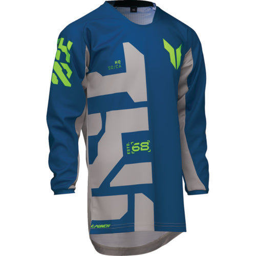 Chandail de Motocross Launchmode Forge Junior bleu, de face