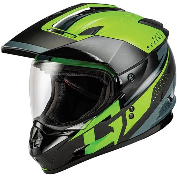 Casque Intégral de Motoneige GM11 Decima Vert incliné de droite