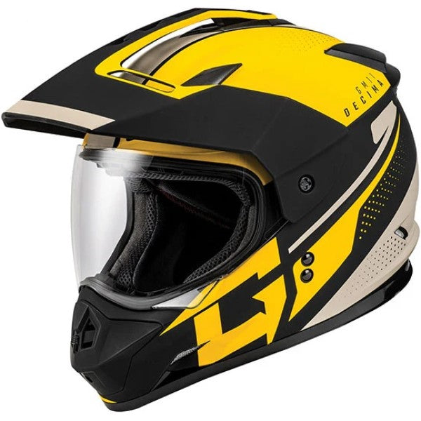 Casque Intégral de Motoneige GM11 Decima Jaune incliné de droite