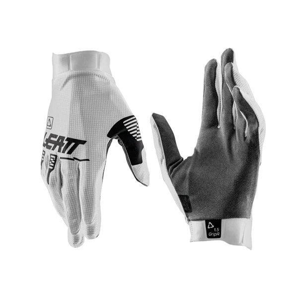 Gants de Motocross 1.5 GripR Leatt Blanc/Noir paire