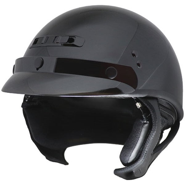 Casque Ouvert de Moto HH35 Noir incliné de face