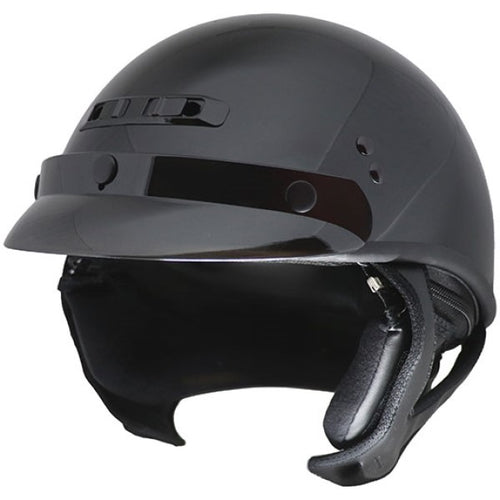 Casque Ouvert de Moto HH35 Noir incliné de face