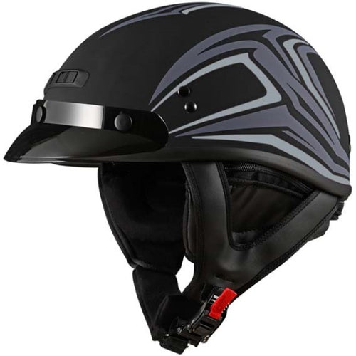 Casque Ouvert de Moto HH35 Derk Noir/Argent de droite